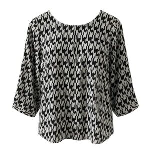 NEW The Limited Black and White Print 3/4 Sleeve Blouse Size Small